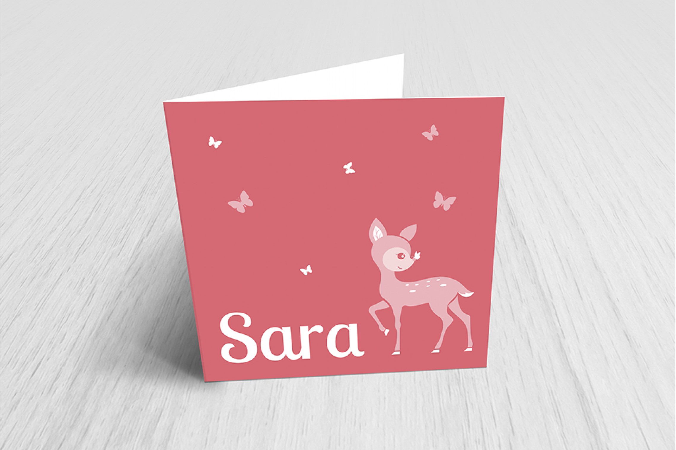 Roze Bambi Met Vlinders